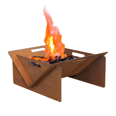 Lareira de Aço Corten com Suporte